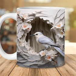 3d bee floral mug wrap design, 3d flower crack hole mug wrap png, 3d mug design 11oz 15oz floral wrap 3d bee png digital