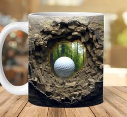 3d fantasy land in a hole mug wrap, 3d summer mug, 3d fantasy castle mug design, 3d mug, 11oz,15oz mug sublimation png,