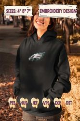 nfl philadelphia eagles girls embroidery design, nfl football logo embroidery design, famous football team embroidery design, football embroidery design, pes, dst, jef, files