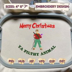 merry christmas 2023 embroidery machine design, ya filthy animal embroidery design, christmas movie characters embroidery file