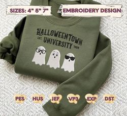 halloween town university embroidery design, hello spooky embroidery file, spooky halloween embroidery design