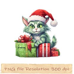 cute  cat christmas sublimation, funny xmas, cat green png, gift for xmas, png funny, grinch cat png18