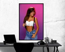 saved by the bell kelly kapowski tiffani amber thiessen suspenders poster, room decor, home decor, art poster for gift.j