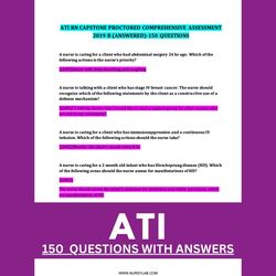 ati rn capstone proctored comprehensive assessment 2019 b (answered)-150 questions