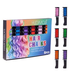 6pc/box hair dye comb multicolor hair coloring hair dye comb hair dye chalk disposable hair cream long lasting fast hair