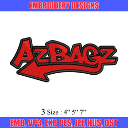 azbagz logo embroidery design, azbagz logo embroidery, embroidery file, logo design, logo shirt, digital download