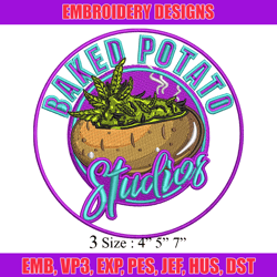 baked potatoes embroidery design, baked potatoes embroidery, logo design, embroidery file, logo shirt, digital download.