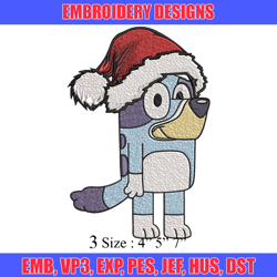 bandit chrismas hat embroidery design, bluey embroidery, embroidery file, brand embroidery, logo shirt, digital download