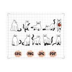 cute ghost svg, cute halloween svg, cute halloween stickers, halloween vibes, ghost svg,ute ghost cats svg, ghost cats p
