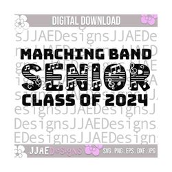 marching band senior svg | class of 2024 svg | marching band shirt svg | marching band png svg | band family svg | band svg, eps, png, dxf