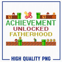 achievement unlocked fatherhood funny png, grandpa father's day gift mario lovers video gamer gaming png, mario png