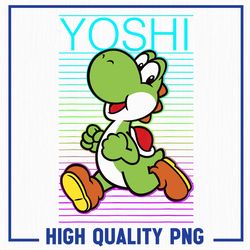 super mario yoshi retro png, gradient fade poster png, mario fan gift png, birthday gift for yoshi lover png, game gamin