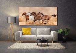 running horses canvas wall art, noble strong horses canvas poster , home decor art , canvas print decor home canvas