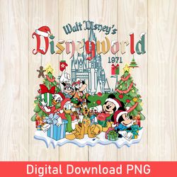 vintage walt disney world christmas png, disneyworld christmas png, retro disney christmas png, disney family travel png
