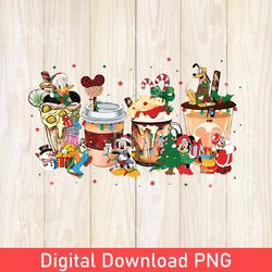 disney christmas coffee png, coffee lover disney png, women coffee png, disney christmas png, mickey latte coffee png