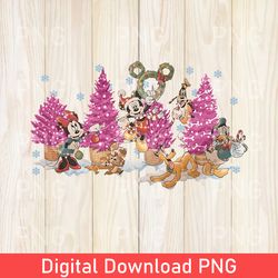 vintage mickey and friends christmas png, mickey very merry christmas party png, disneyland christmas png, disney tree