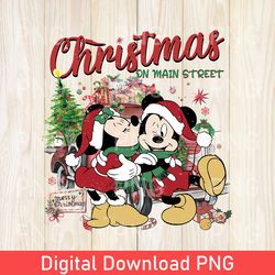 vintage disney christmas on main street png, minnie mickey's very merry christmas png, disney family christmas png