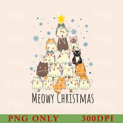meowy christmas png, christmas cat png, merry christmas, cat lover png, christmas gift, christmas gift for cat gift png
