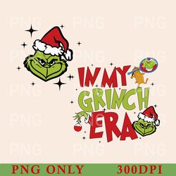 retro in my grinch era png, grinch christmas png, grinchmas png, retro double side grinch png, grinch christmas gift png