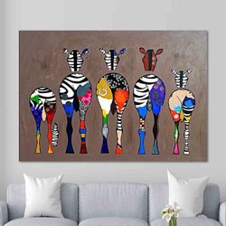 wall art  five zebra art, fashion poster, banksy canvas, abstract zebra wall decor, street canvas, abstract canvas, bank