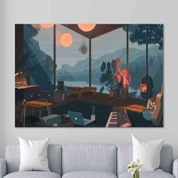 wall art  lo-fi style canvas lofi bedroom canvas lofi art lo-fi anime city poster anime art japanese anime aesthetic ani