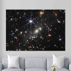 wall art  nasa first deep field canvasposter art, james webb space telescope first images, cosmic cliffs, large canvas w