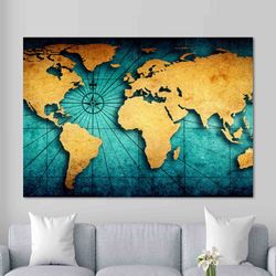 wall art  old world map, old map canvas art, old world map canvas, vintage wall decor, map printed, vintage world map wa