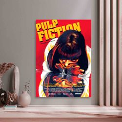 wall art  pulp fiction movie poster canvas wall art home decor, movie poster, famous woman print, cigarettes canvas, wom