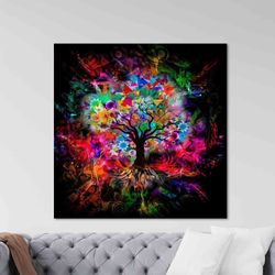 wall art canvas, canvas home decor, living room wall art, tree of life, tree of life 3d canvas, tree printed, colorful a