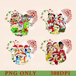 disney christmas png, disney png, christmas png, mickey png, bluey toystory png, disney christmas holiday, disney family