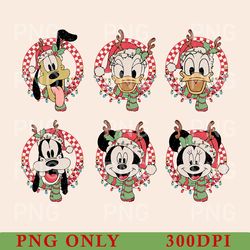 vintage mickey and friend christmas png, disney ears christmas png, disney christmas png, disney trip png, disney family