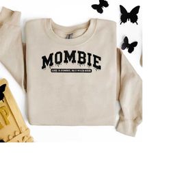 Halloween Mombie Sweatshirt, Mombie Shirt, Halloween Momster Shirt, Halloween Gift For Mom, Spooky Mom Shirt, Mama Pumpk