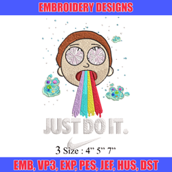 morty smith just rick it embroidery design, cartoon embroidery, logo nike design, embroidery file, instant download.