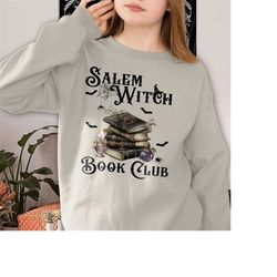 Salem Witch Book Club Shirt, Halloween Sweatshirt, Bookish Halloween, Book Skeleton Shirt, Spooky Season Shirt, Hallowee
