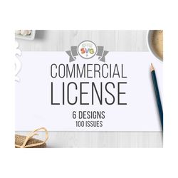 6 designs commercial use licensing svg commercial use license small business commercial license 6  design svg file - 100 uses per design