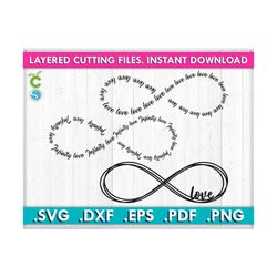 infinity love svg, infinity svg, love svg, cutting files for cricut, bundle from 3 svg, dxf, pdf, png, eps files.