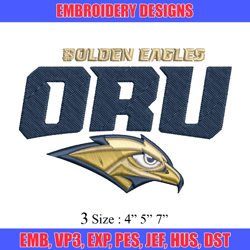 oral roberts golden eagles embroidery design, oral roberts golden eagles embroidery, sport embroidery, ncaa embroidery.