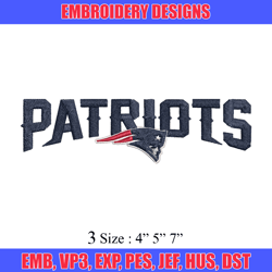 patriots logo embroidery design, brand embroidery, embroidery file, logo shirt, sport embroidery, digital download.