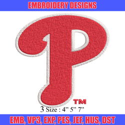 philadelphia phillies embroidery design, brand embroidery, embroidery file, logo shirt,sport embroidery,digital download
