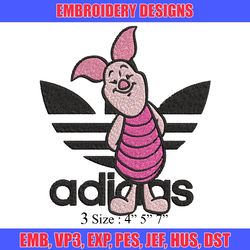 piglet adidas embroidery design, adidas embroidery, brand embroidery, embroidery file,logo shirt,digital download