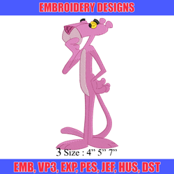 pink panther embroidery design, pink panther embroidery, cartoon design, embroidery file, logo shirt, digital download.