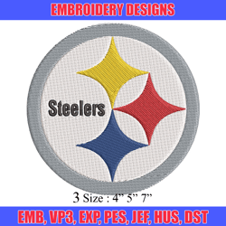 pittsburgh steelers embroidery design, brand embroidery, embroidery file, logo shirt, sport embroidery, digital download