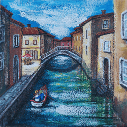 venice art romantic picture, romantic gift original wall art, acrylic cityscape itay painting, unique wall art .