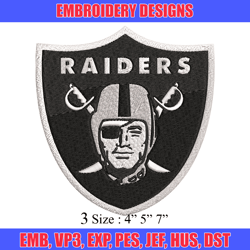 raiders logo embroidery design, brand embroidery, embroidery file, logo shirt, sport embroidery, digital download
