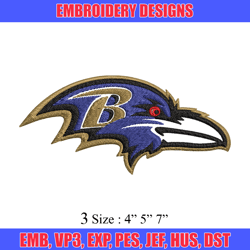 ravens eagle embroidery design, sport embroidery, brand embroidery, embroidery file, logo shirt, digital download