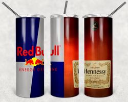 red bull and hennessy tumbler png, drink tumbler design, straight design 20oz/ 30oz skinny tumbler, png file download