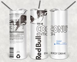 red bull coconut tumbler png, drink tumbler design, straight design 20oz/ 30oz skinny tumbler, png file download