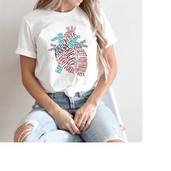 heart anatomy shirt, heart anatomy womens nursing school shirt, nursing student anatomical, mens, ladies, summer 2022, u