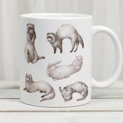 ferret mug, ferret present, ferret coffee cup