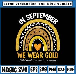 In September We Wear Gold Childhood Cancer Awareness Png, September Awareness Png, Digital Download